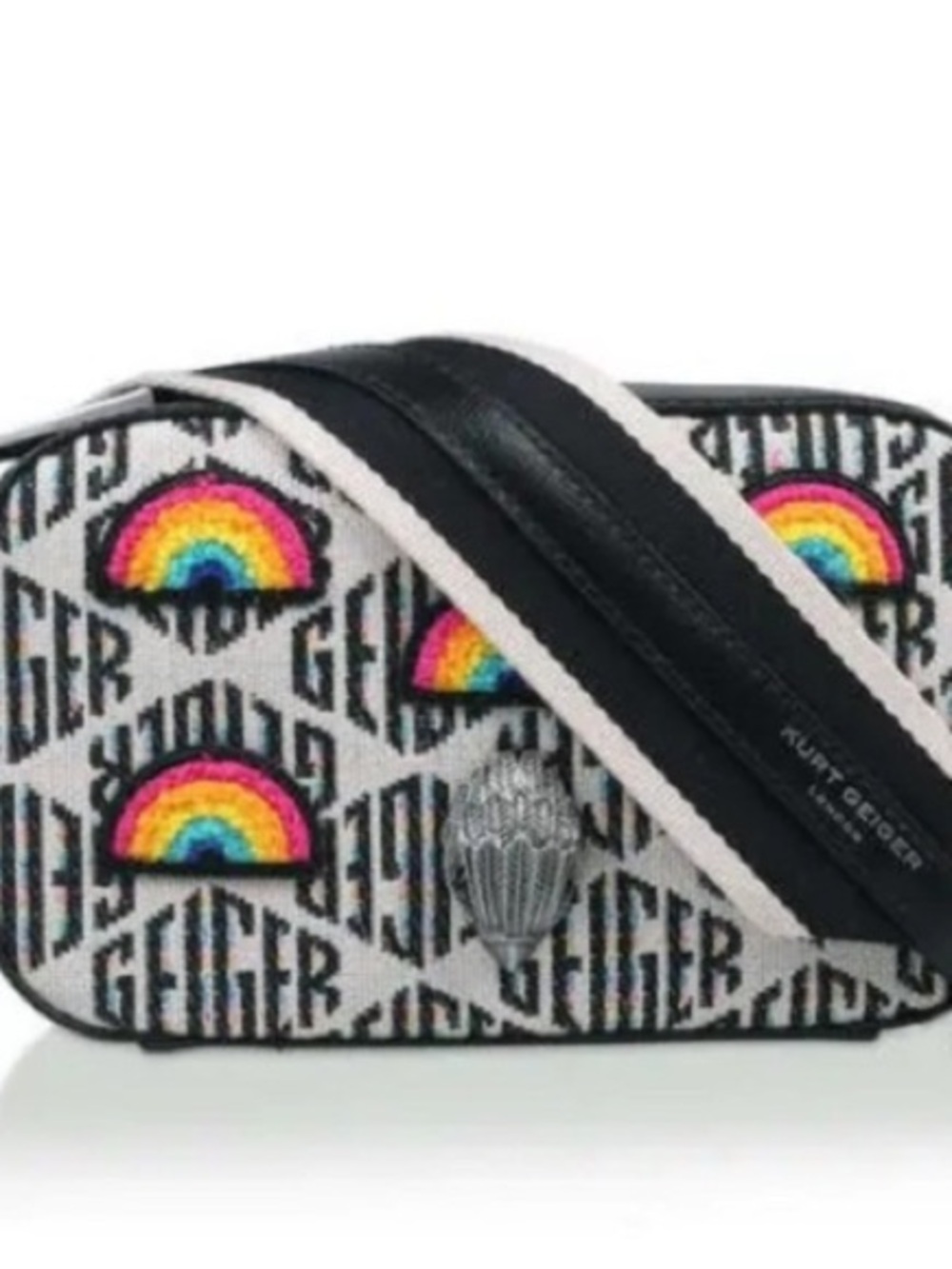 Kurt Geiger Kids Rainbow Logo Crossbody Bag in Black, Cream, Multicolor